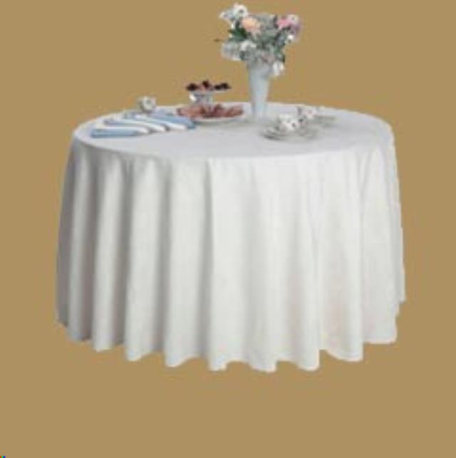 Rental store for TABLECLOTH, 120  ROUND WHITE in Monroe WA